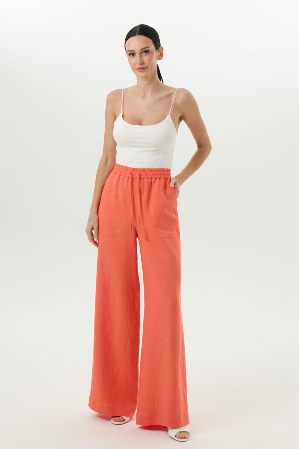 Lininės kelnės Stella – Coral