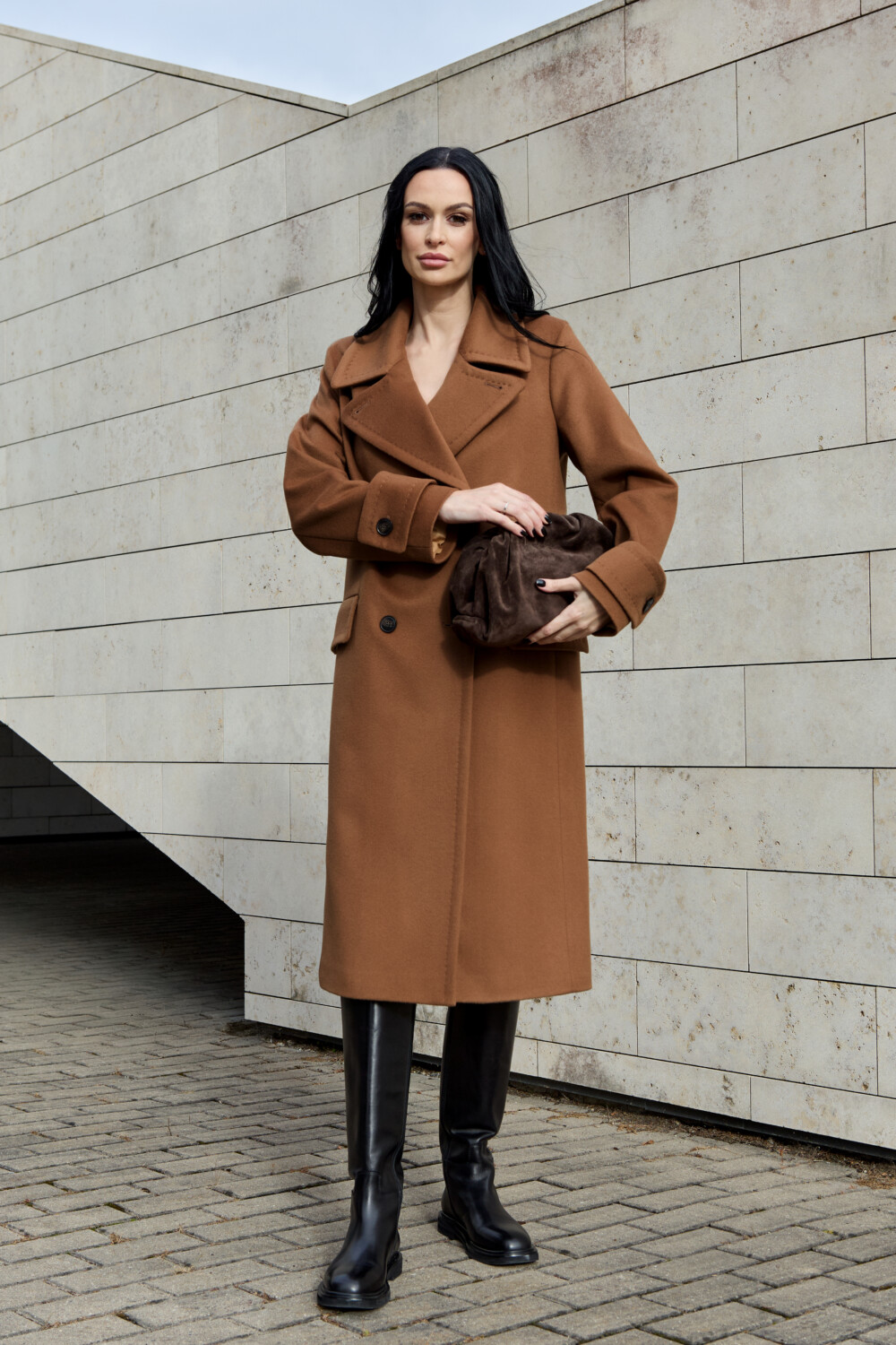 Wool and Cashmere Coat Lucca – Caramel