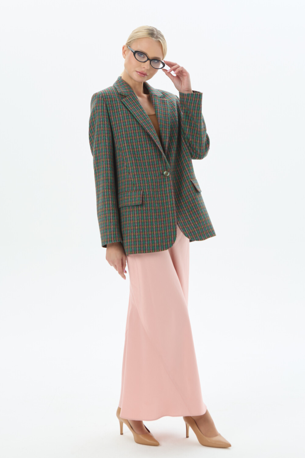 Švarkas Houndstooth - khaki green