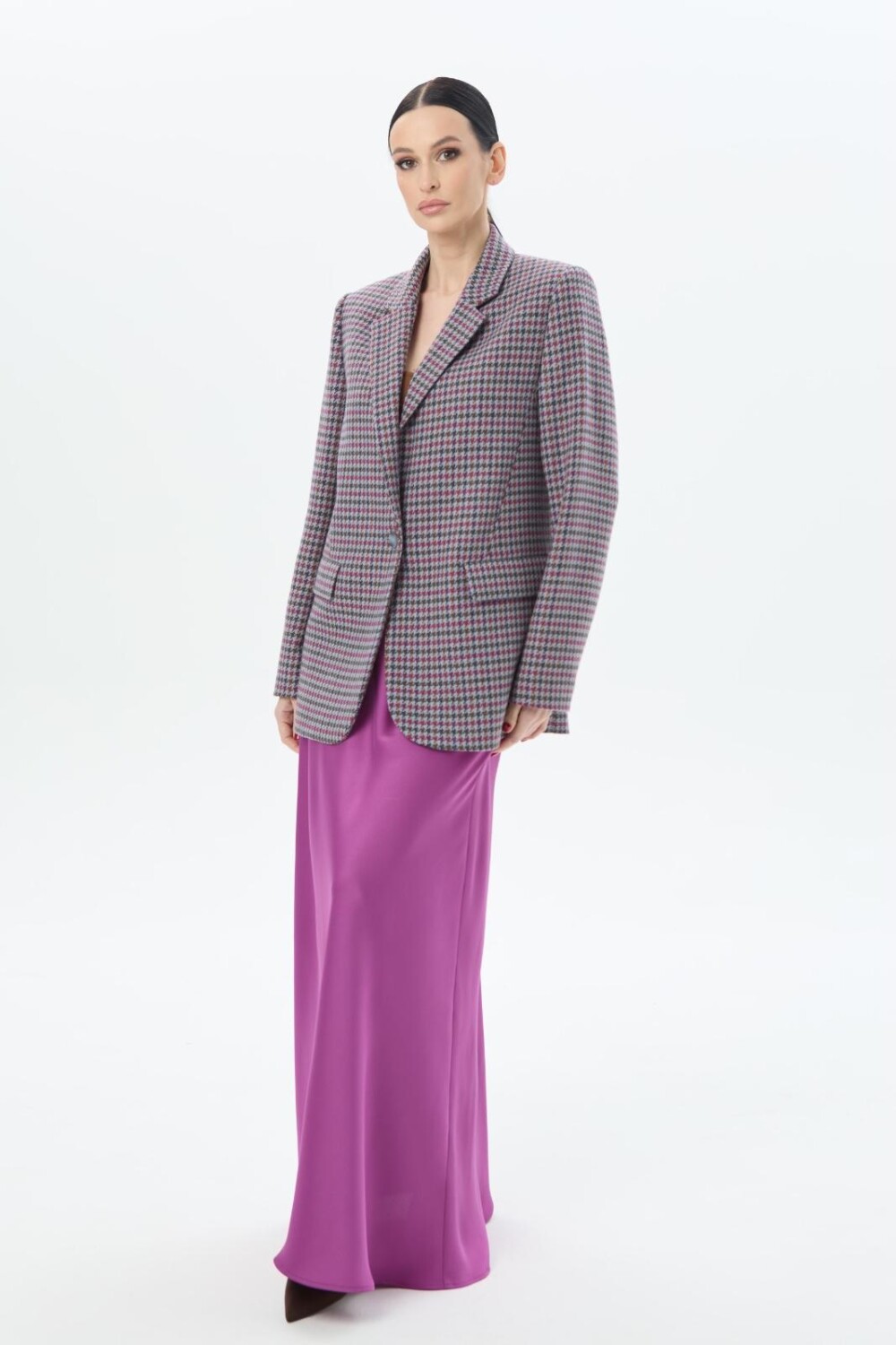 Švarkas Houndstooth - raspberry pink